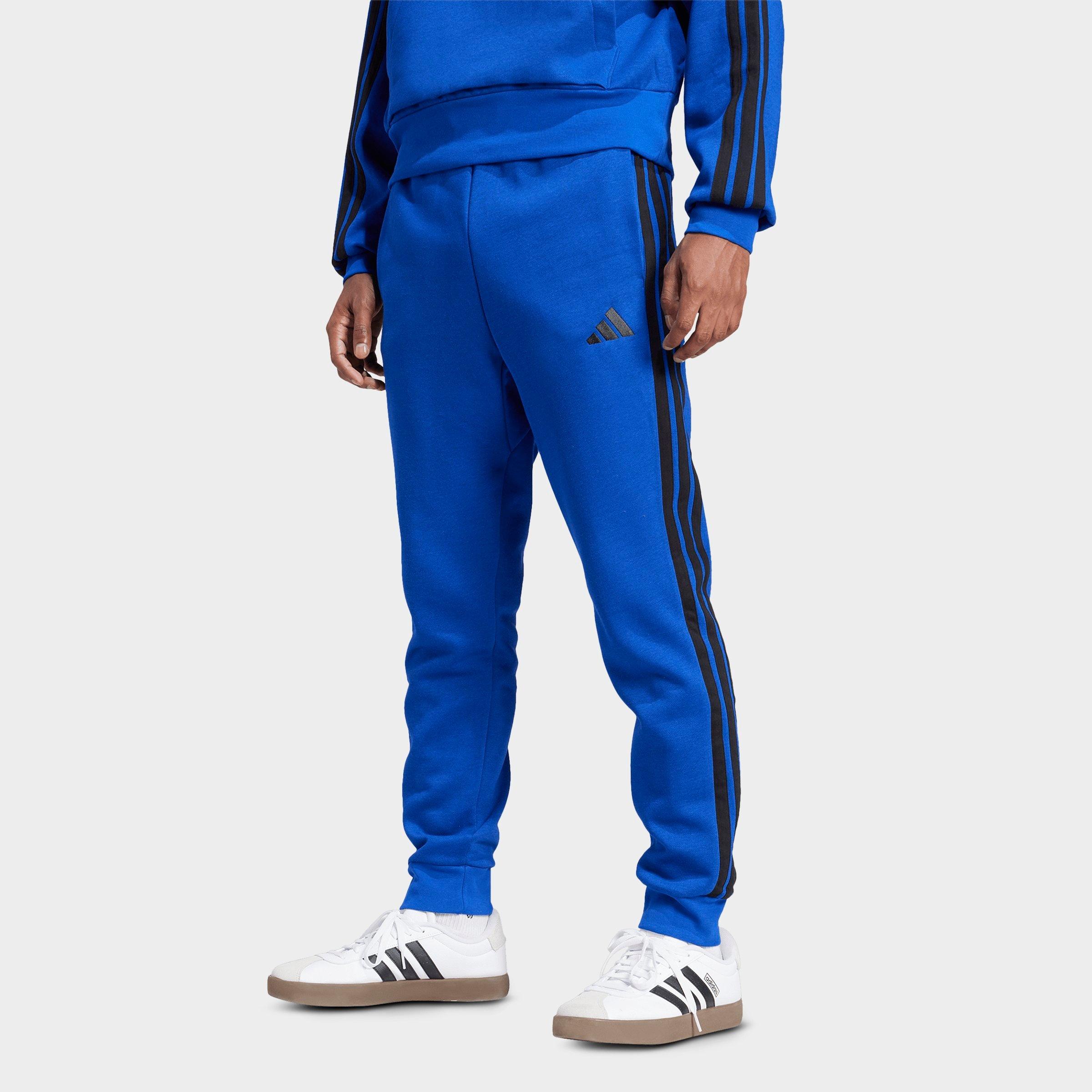 Men's adidas Essentials 3-Stripes Fleece Jogger Pants - Royal Blue/Black