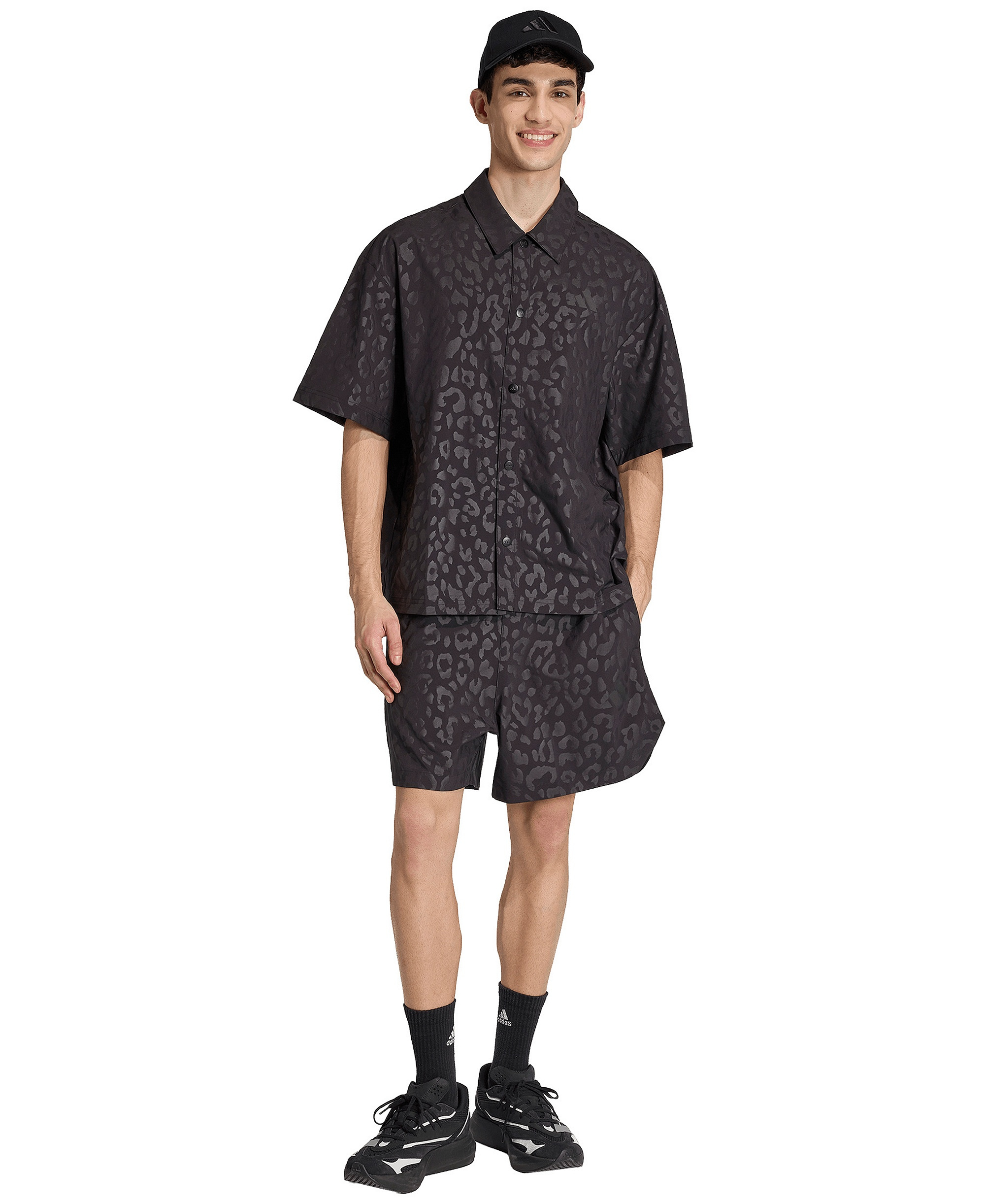 adidas Men's City Tech Leopard Regular-Fit Shorts - Black