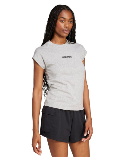 adidas Women's Essentials Linear Cotton T-Shirt - Gray