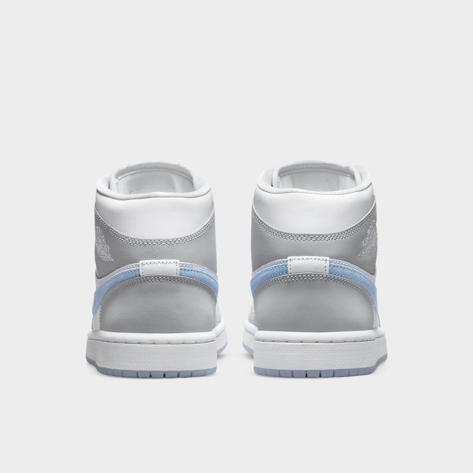 Women's Air Jordan Retro 1 Mid Casual Shoes - Psychic Blue/Sail/Coconut Milk/Neutral Grey - view 4