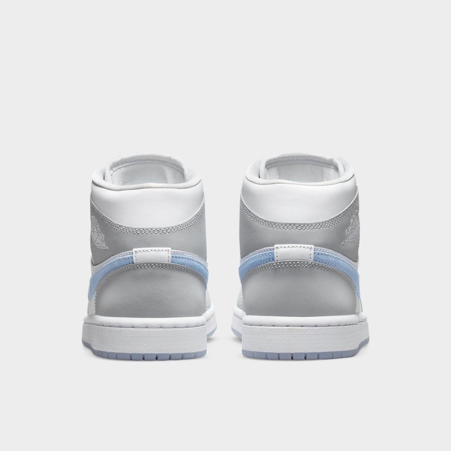 Women's Air Jordan Retro 1 Mid Casual Shoes - Psychic Blue/Sail/Coconut Milk/Neutral Grey - view 4