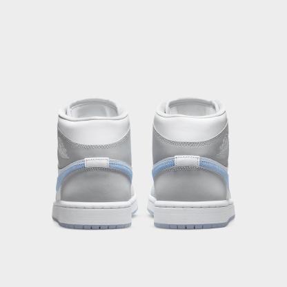 Women's Air Jordan Retro 1 Mid Casual Shoes - Psychic Blue/Sail/Coconut Milk/Neutral Grey - view 4