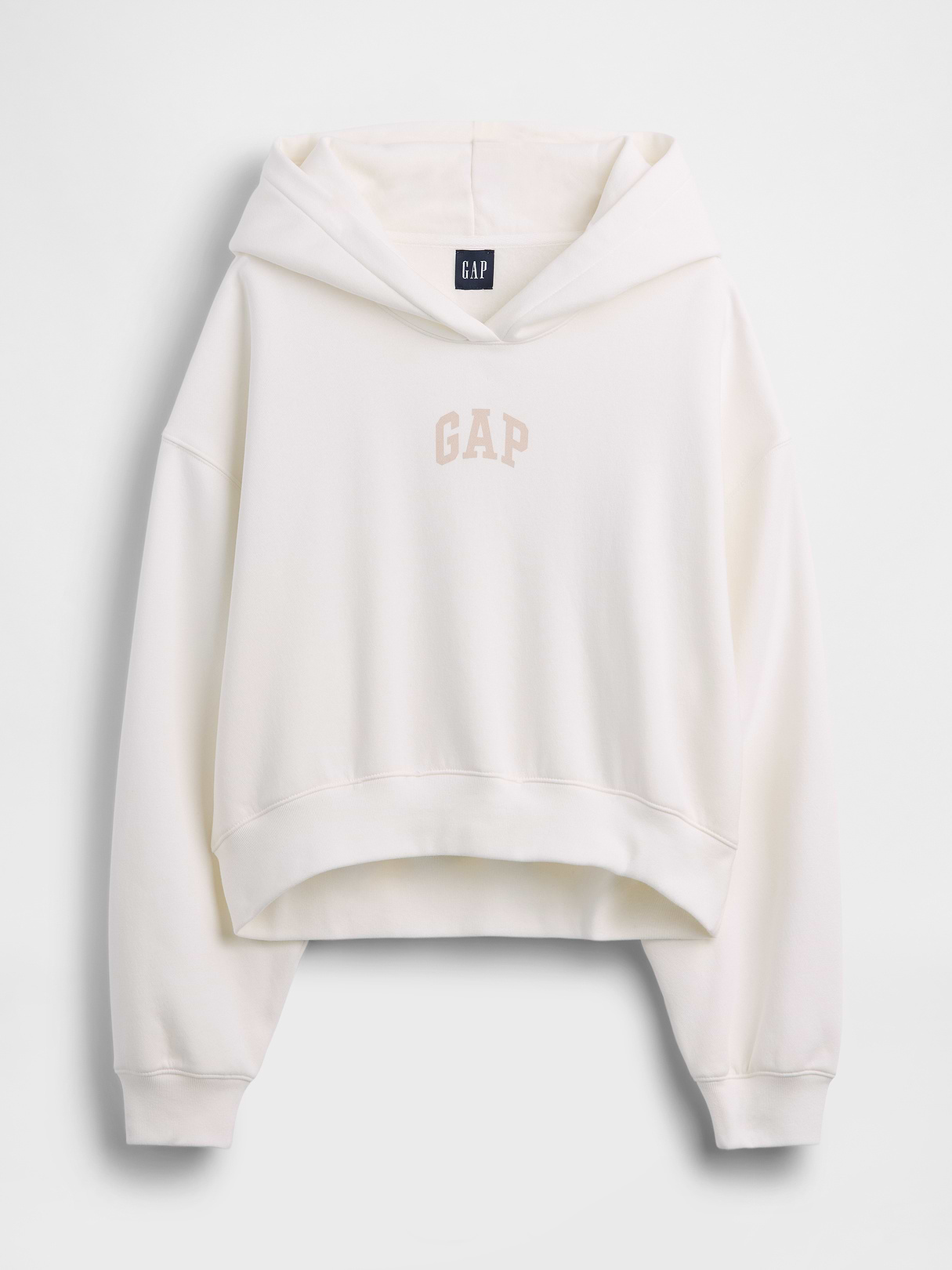 VintageSoft Crop Logo Hoodie - New off white