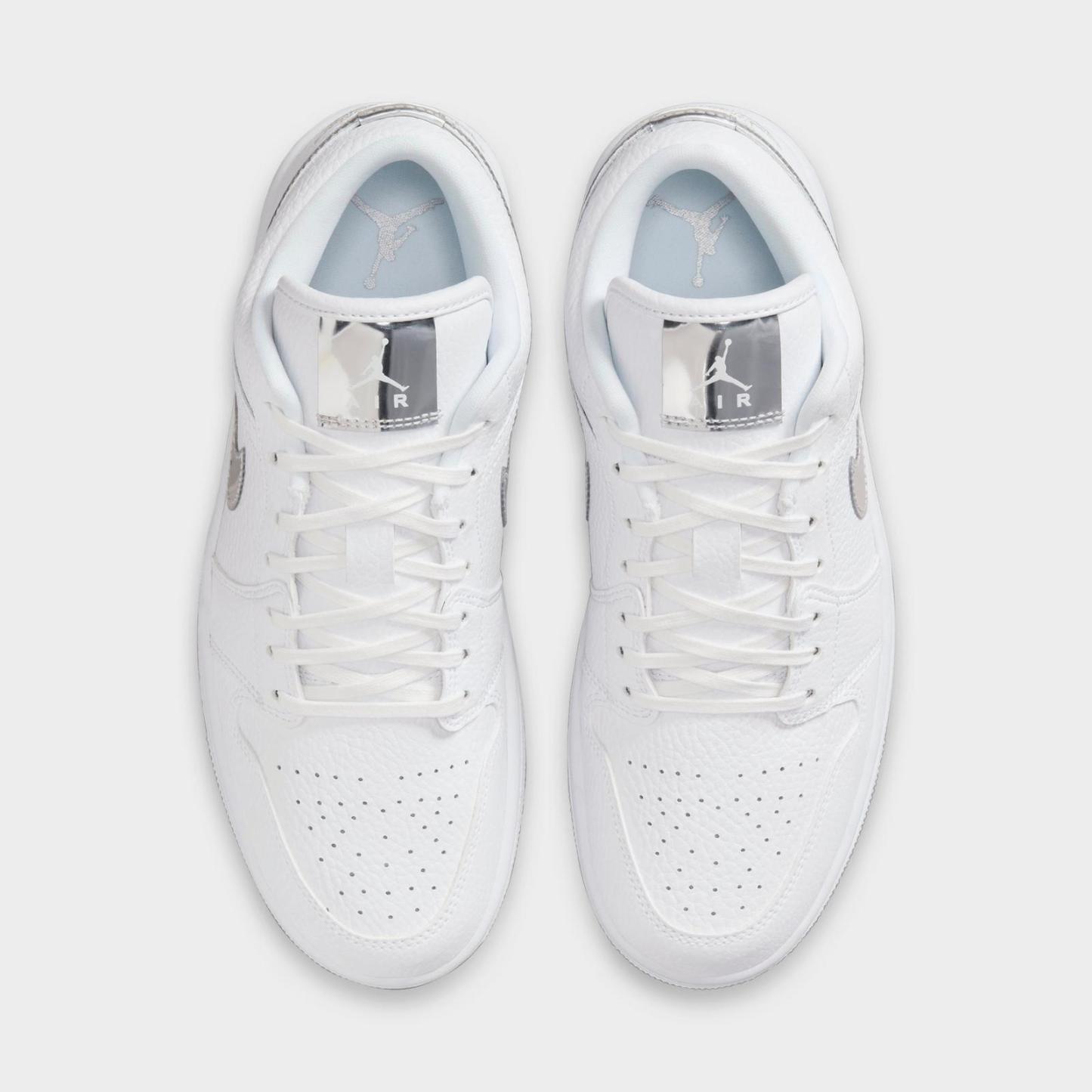 Women's Air Jordan 1 Low LE Casual Shoes - White/White/Metallic Silver/White - view 5