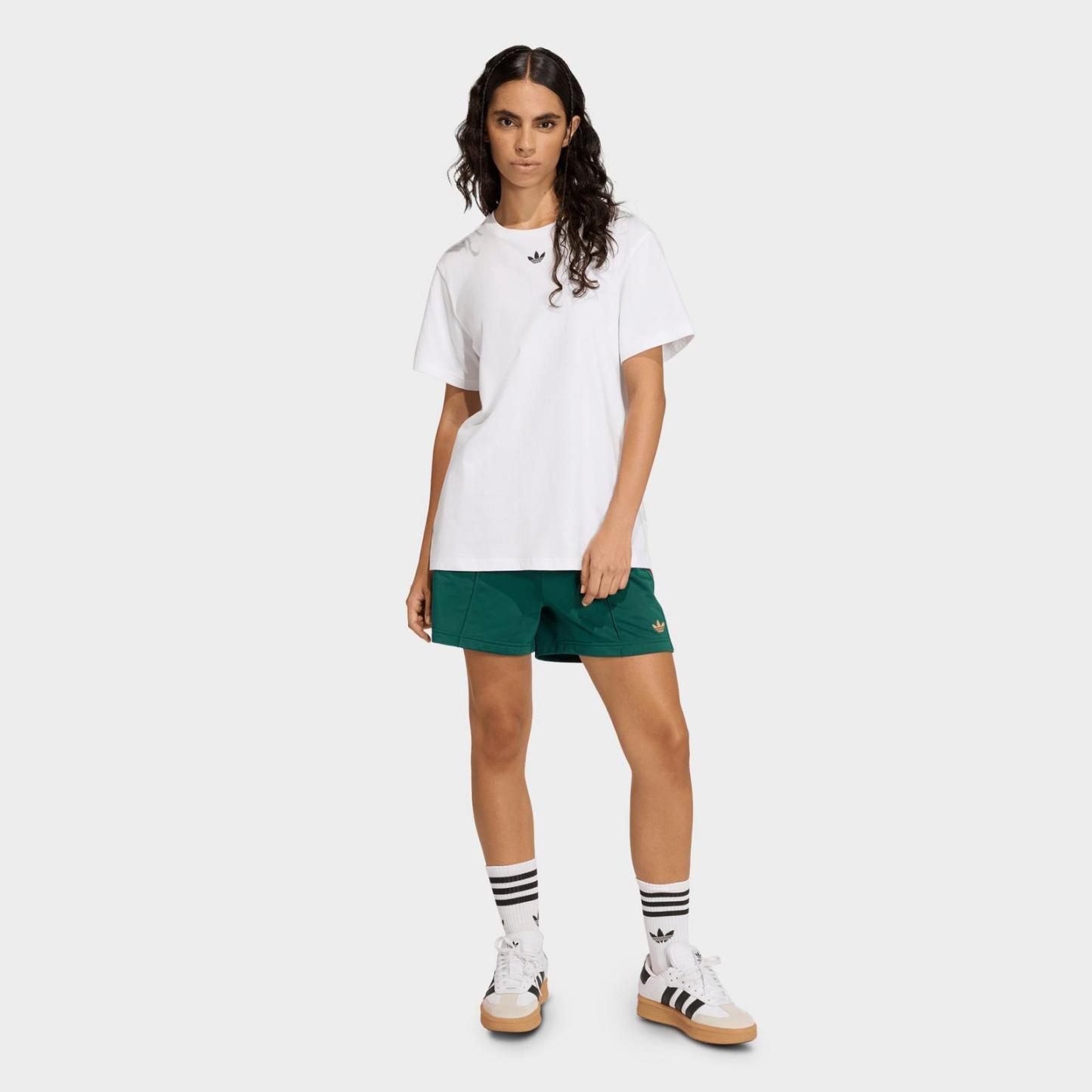 Women's adidas Originals Firebird Classic Shorts - Team Dark Green/Bold Green/White/Better Scarlet - view 2
