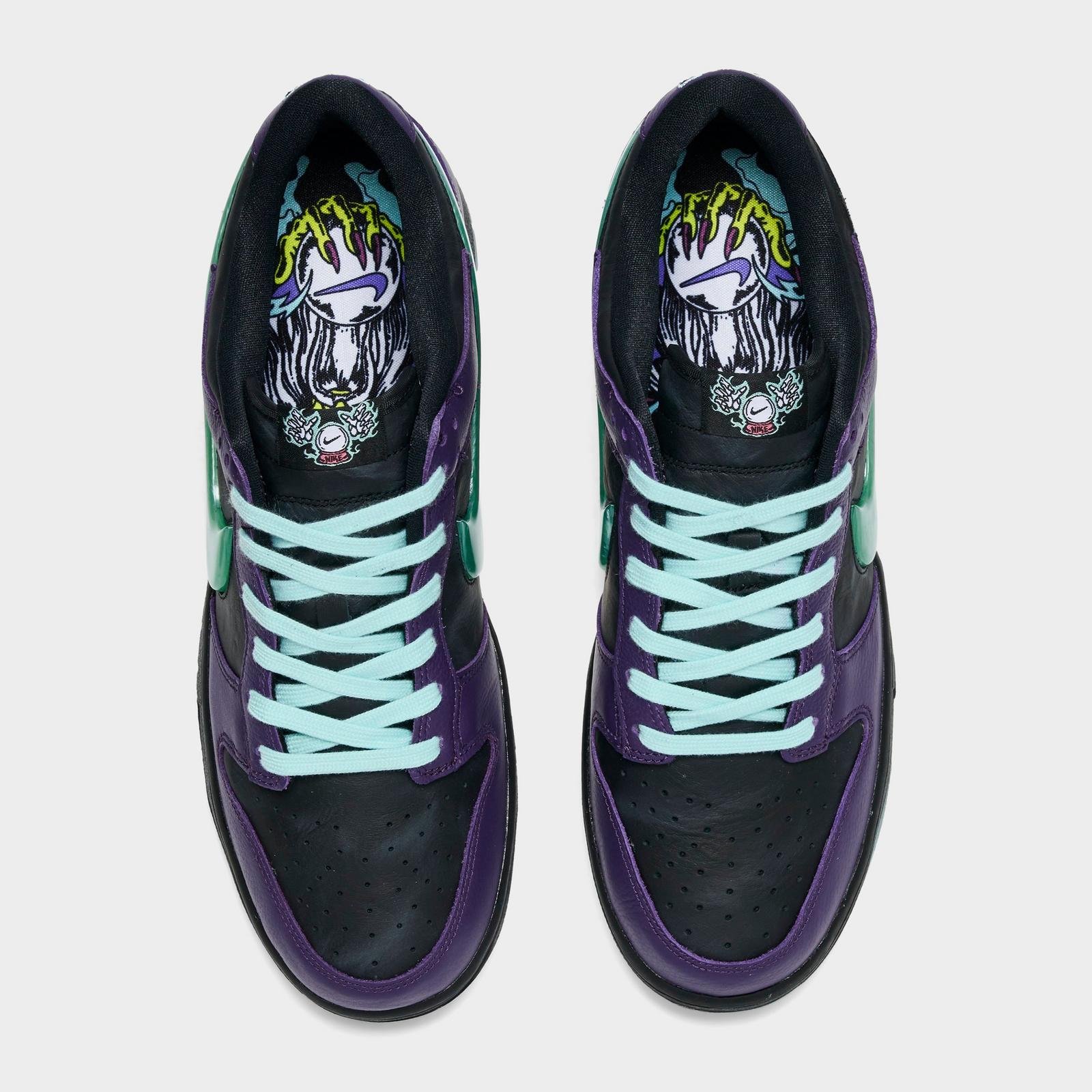 Men's Nike Dunk Low Retro Limited Casual Shoes - Black/Grand Purple/Artisan Teal