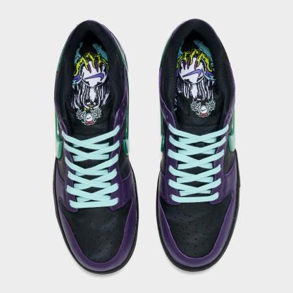 Men's Nike Dunk Low Retro Limited Casual Shoes - Black/Grand Purple/Artisan Teal