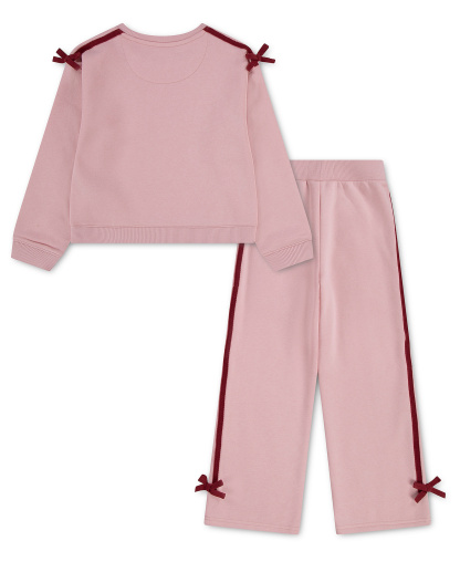 Levi's Girls' 2T-6X Crewneck Sweatshirt and Pants, 2-Piece Set - Powder Pink