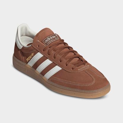 Men's adidas Originals Handball Spezial Casual Shoes - Part 3 - Dusky Bronze/Off White/Gum - Both shoes facing left