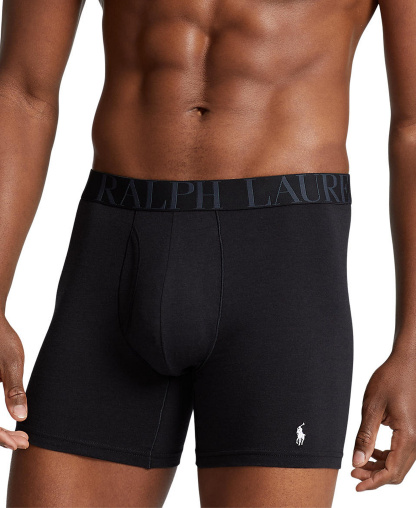 Polo Ralph Lauren Men's 5-Pack Stretch Classic Fit Boxer Briefs - Assorted Blue/Black/Grey