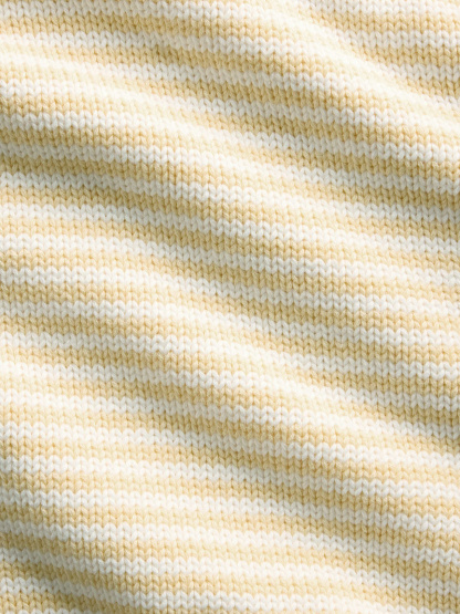 100% Cotton Rollneck Sweater - Yellow stripe