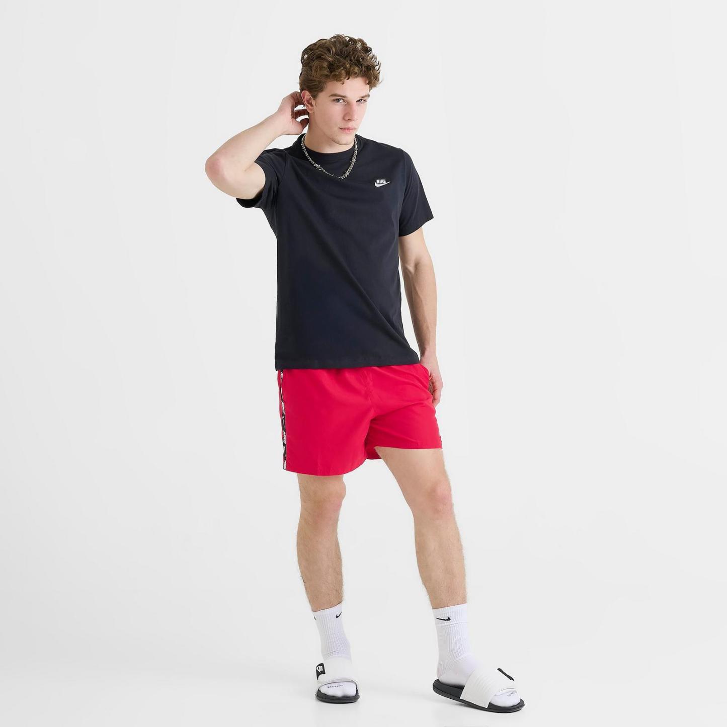 Men's Nike Swim Tape Volley Shorts - University Red/Black
