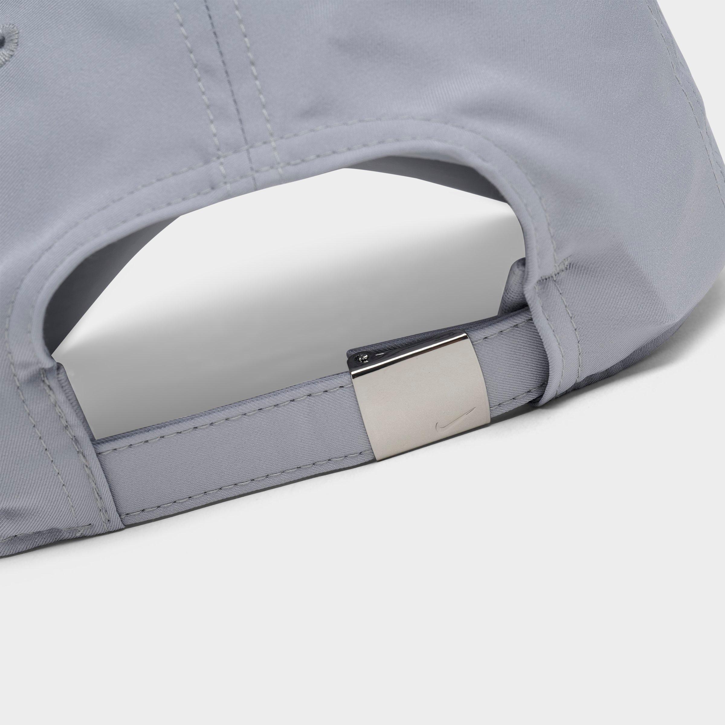 Nithtke Dri-FIT Club Unstructured Metal Swoosh Strapback Hat - Light Smoke Grey/Metallic Silver