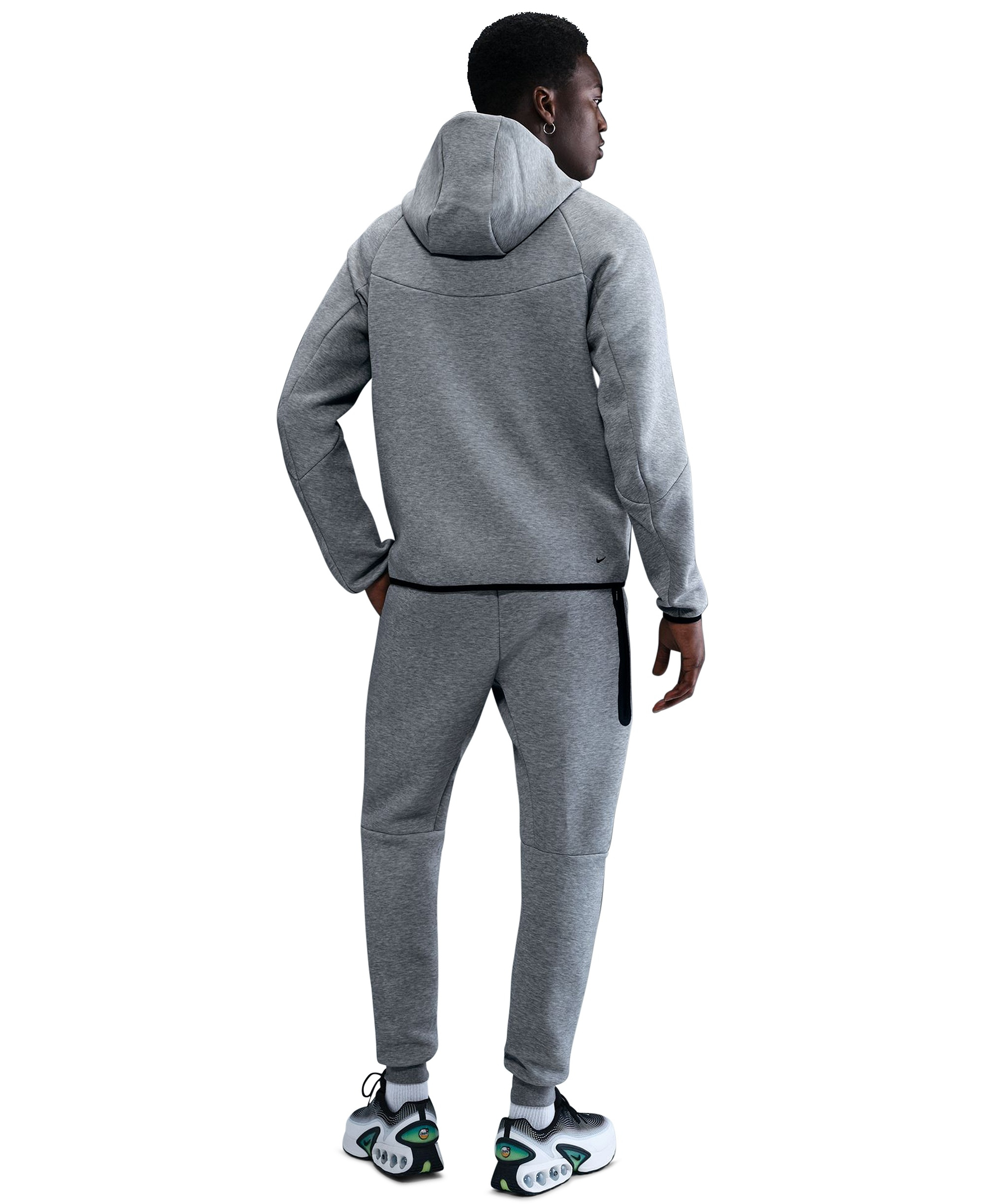Nike Men's Tech Fleece Full-Zip Hoodie - Dark Gray Heather/Black