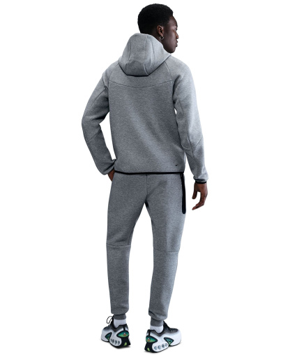 Nike Men's Tech Fleece Full-Zip Hoodie - Dark Gray Heather/Black