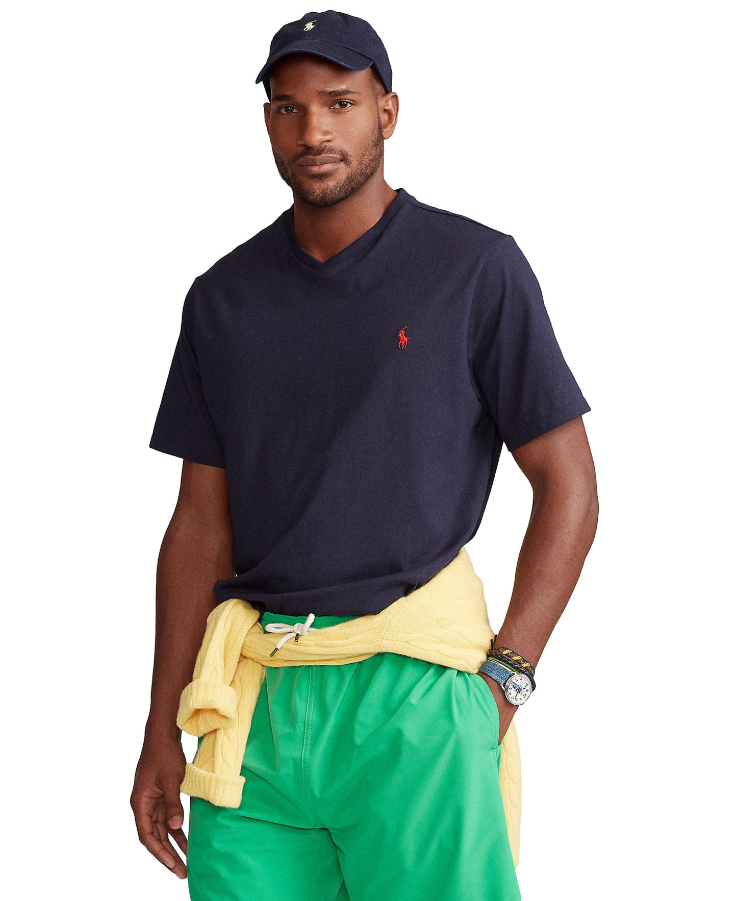 Polo Ralph Lauren Men's Big & Tall V-Neck T-Shirt - Ink