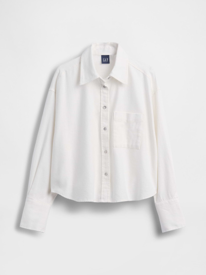 Linen-Cotton Oversized Shirt - New off white