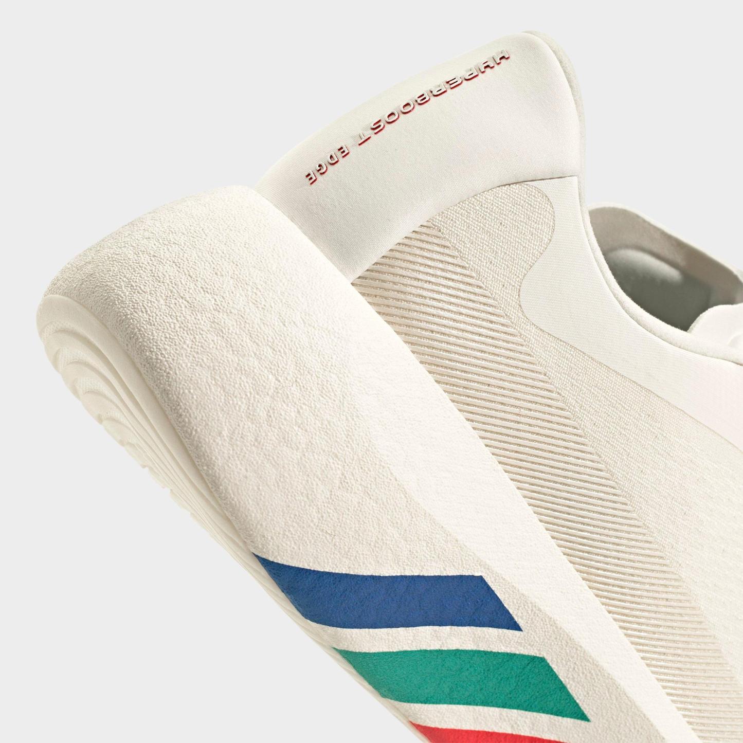 Men's adidas Hyperboost Edge Running Shoes - Part 1 - Off White/Pure Ruby/Gold Metallic - Detail shot