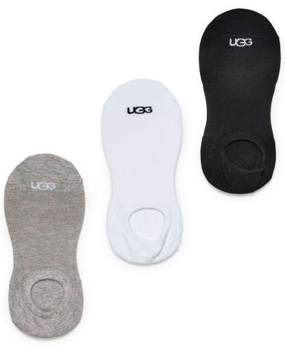 UGG Women's 3-Pack Stela No Show Socks - White/Grey/Black