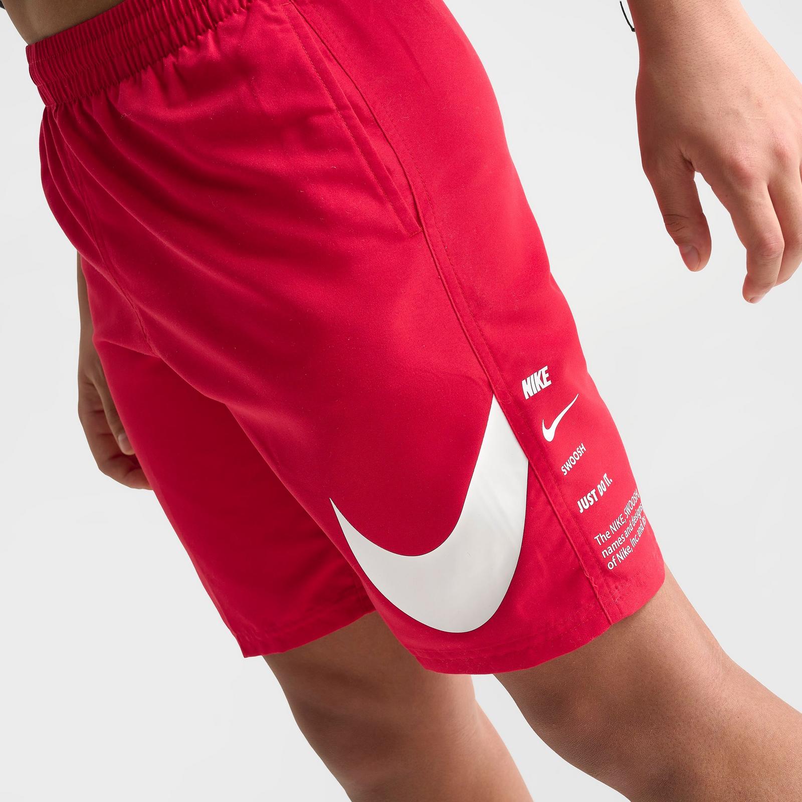 Big Kids' Nike Stacked Logo Swim Shorts - University Red