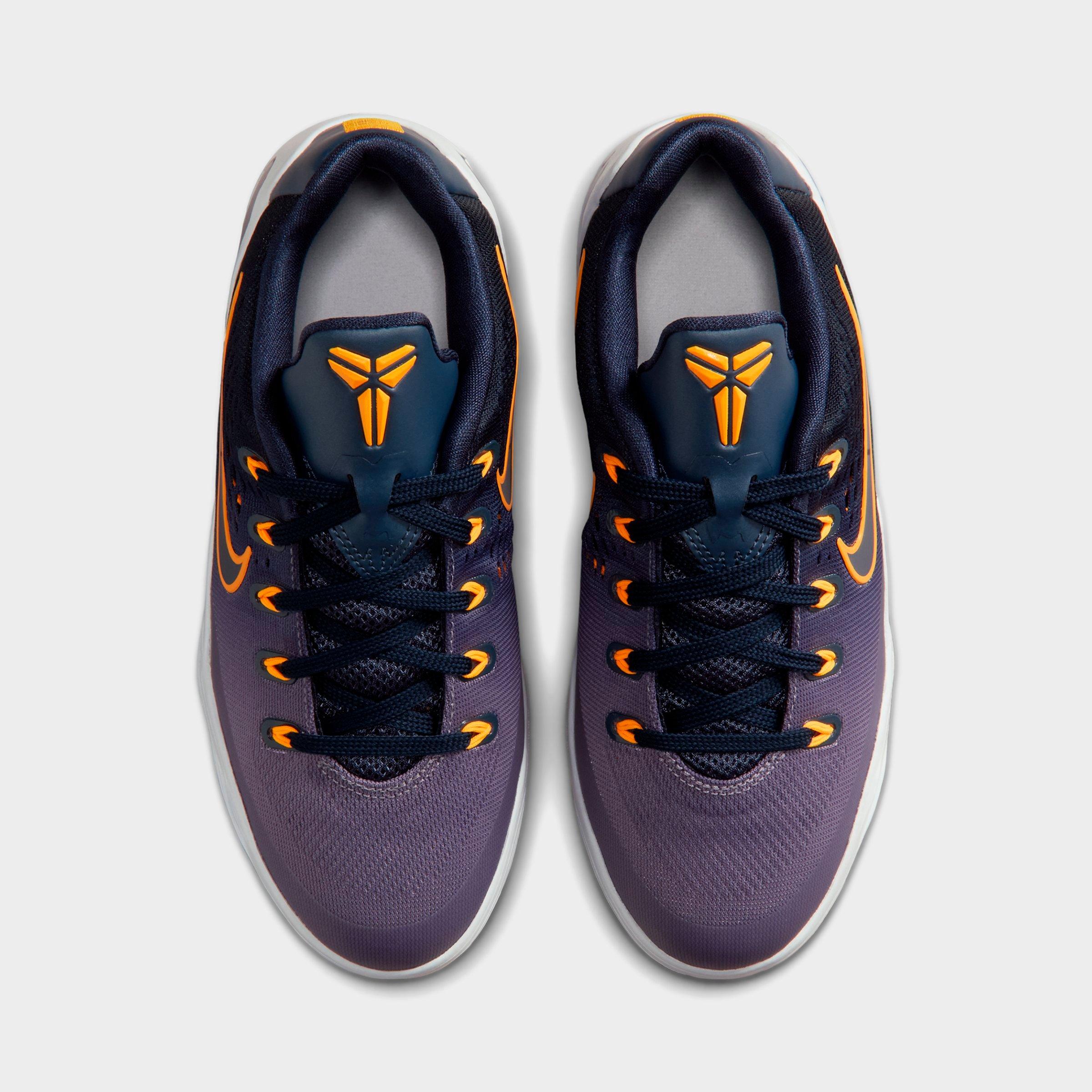 Big Kids' Kobe 9 Low EM Basketball Shoes - Thunder Blue/Laser Orange/Daybreak - Top view