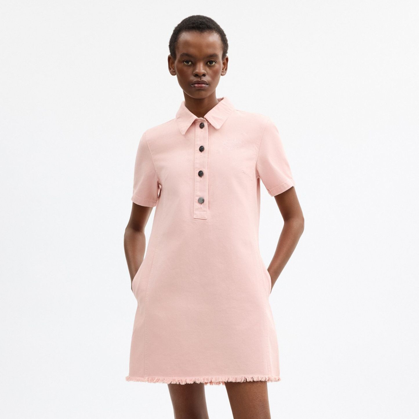 Coach | Brain Dead Short Sleeve Denim Mini Dress - Pink - view 5
