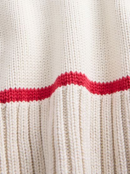 100% Cotton Oversized Sweater - Red & white stripe