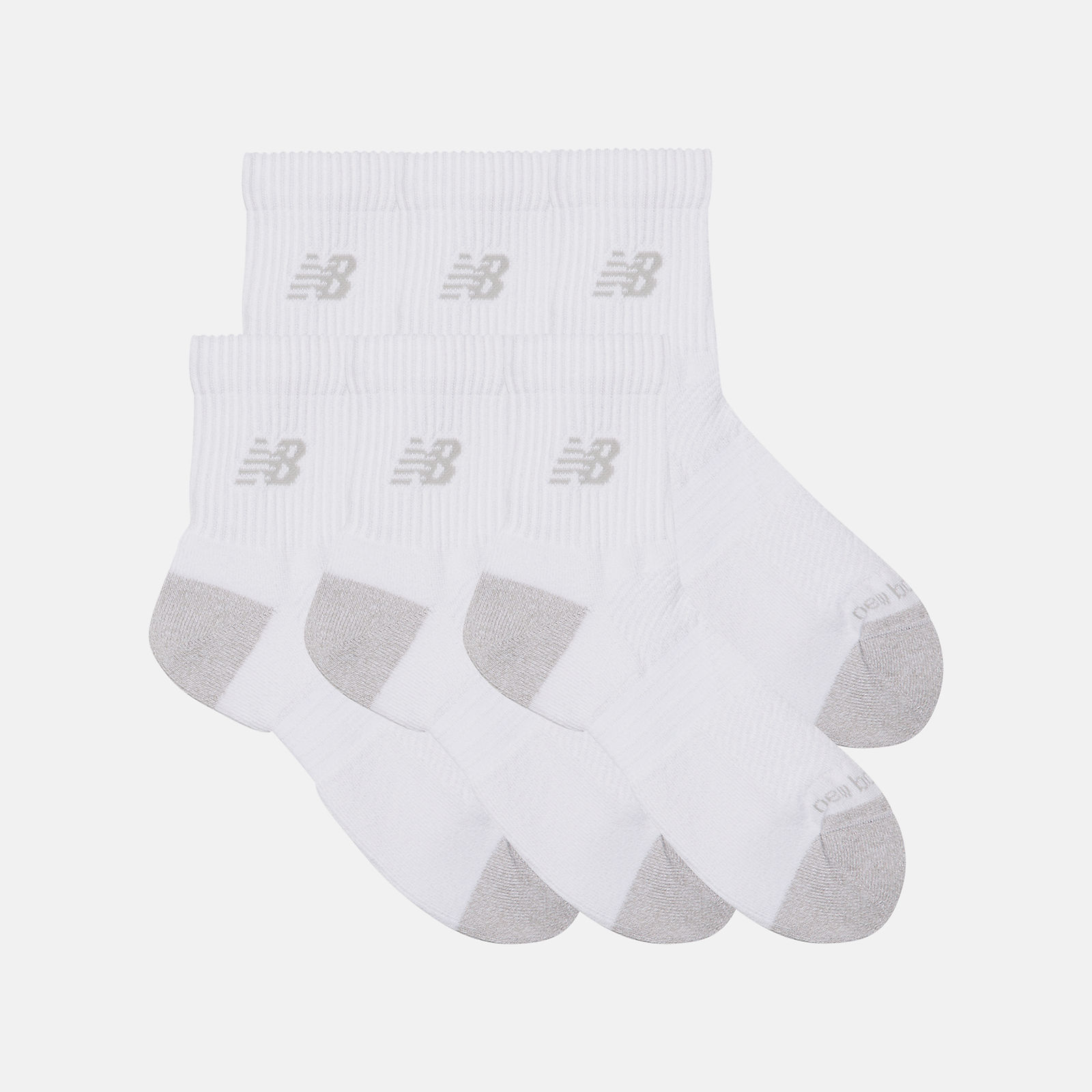 New Balance Active  QTR Socks 6 Pack, LAS65202WT