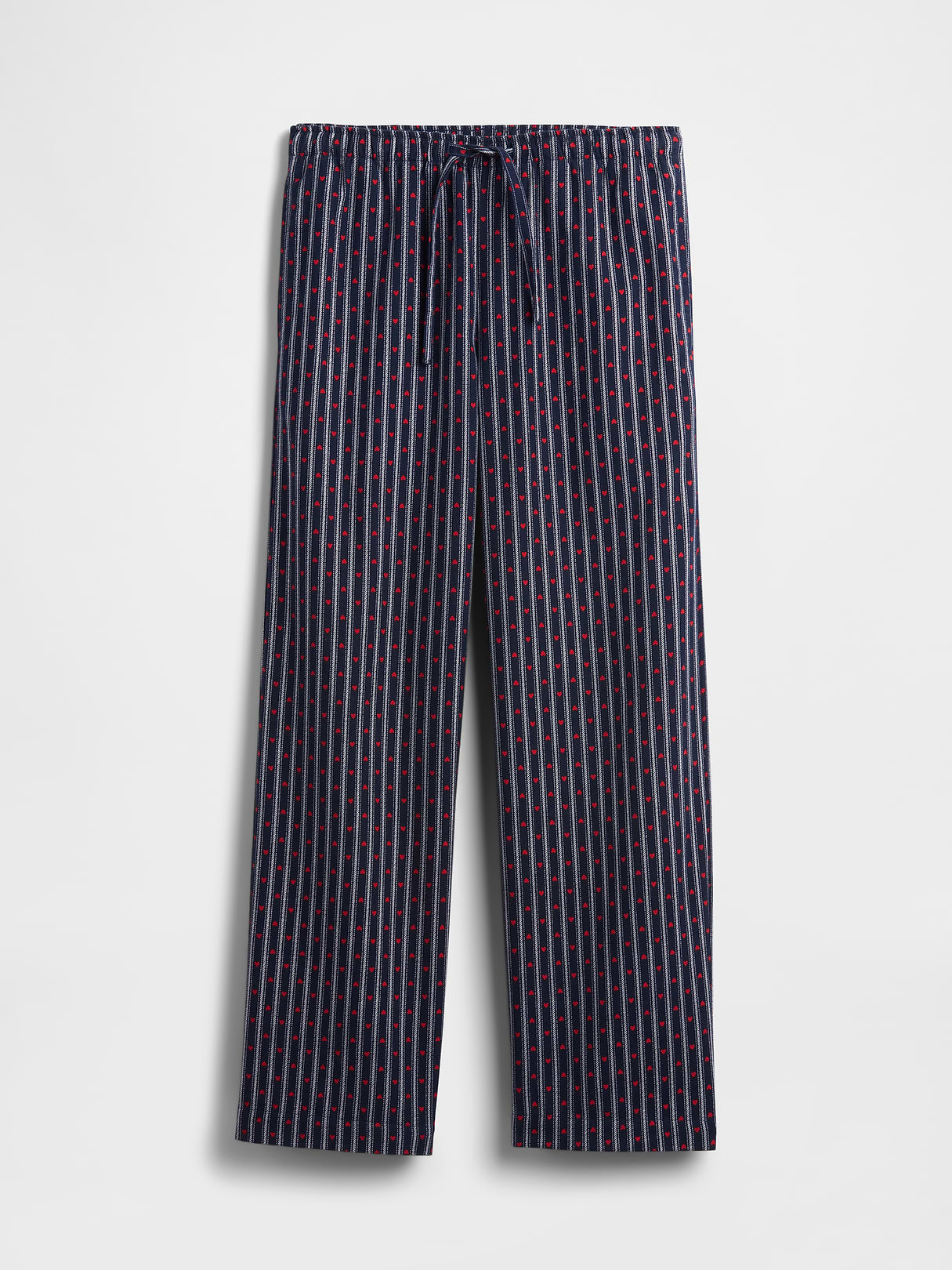 Adult Softest Flannel PJ Pants - Navy blue hearts & stripe