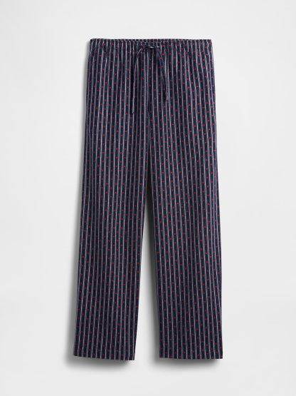 Adult Softest Flannel PJ Pants - Navy blue hearts & stripe