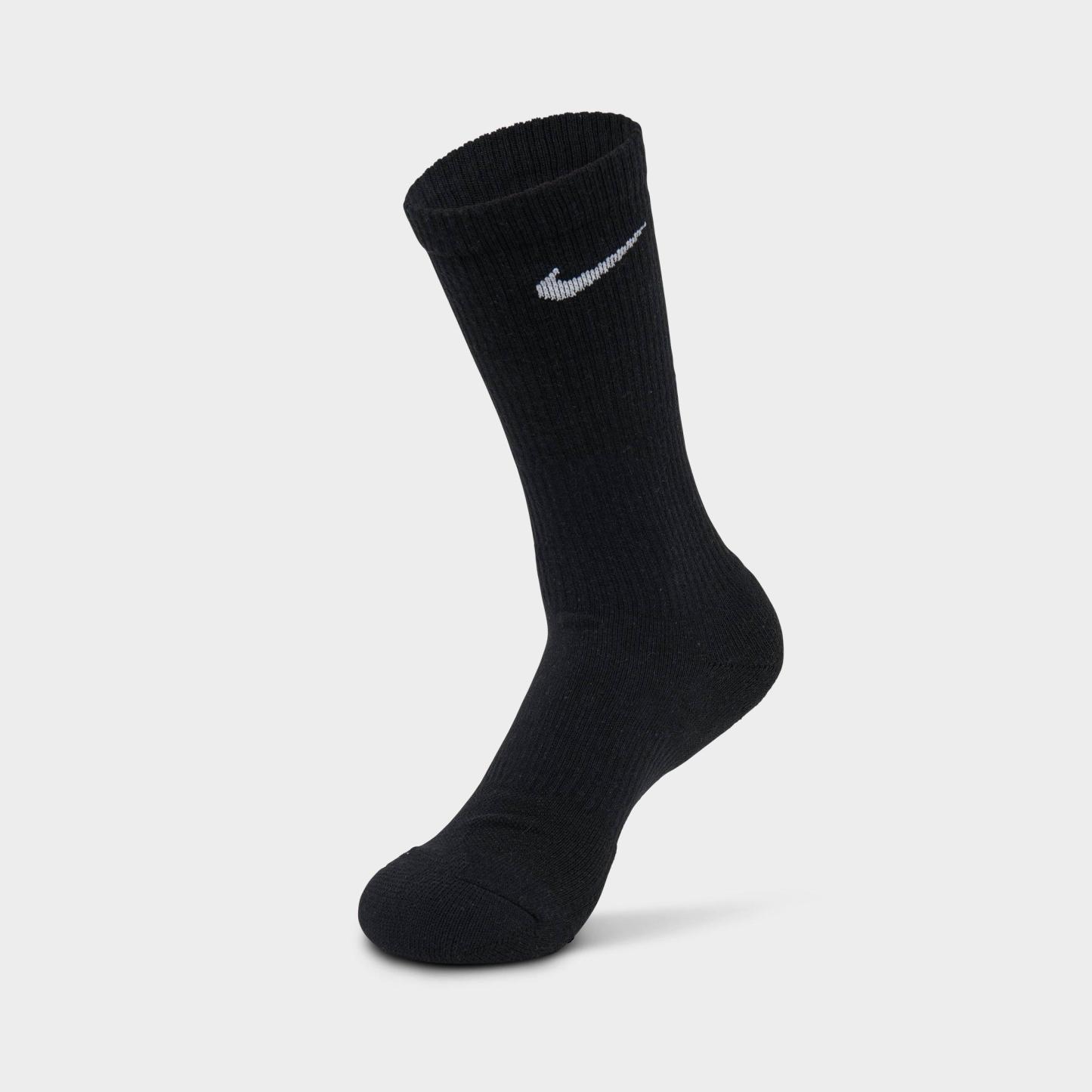 Nithtke Everyday Cushioned Training Crew Socks (3-Pack) - Black/White