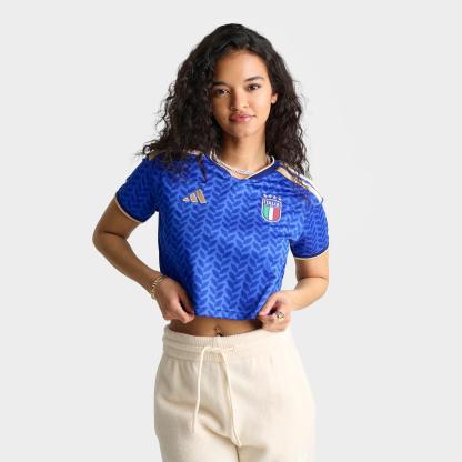 Women's adidas Italy 2026 Home Cropped Jersey - Bold Blue