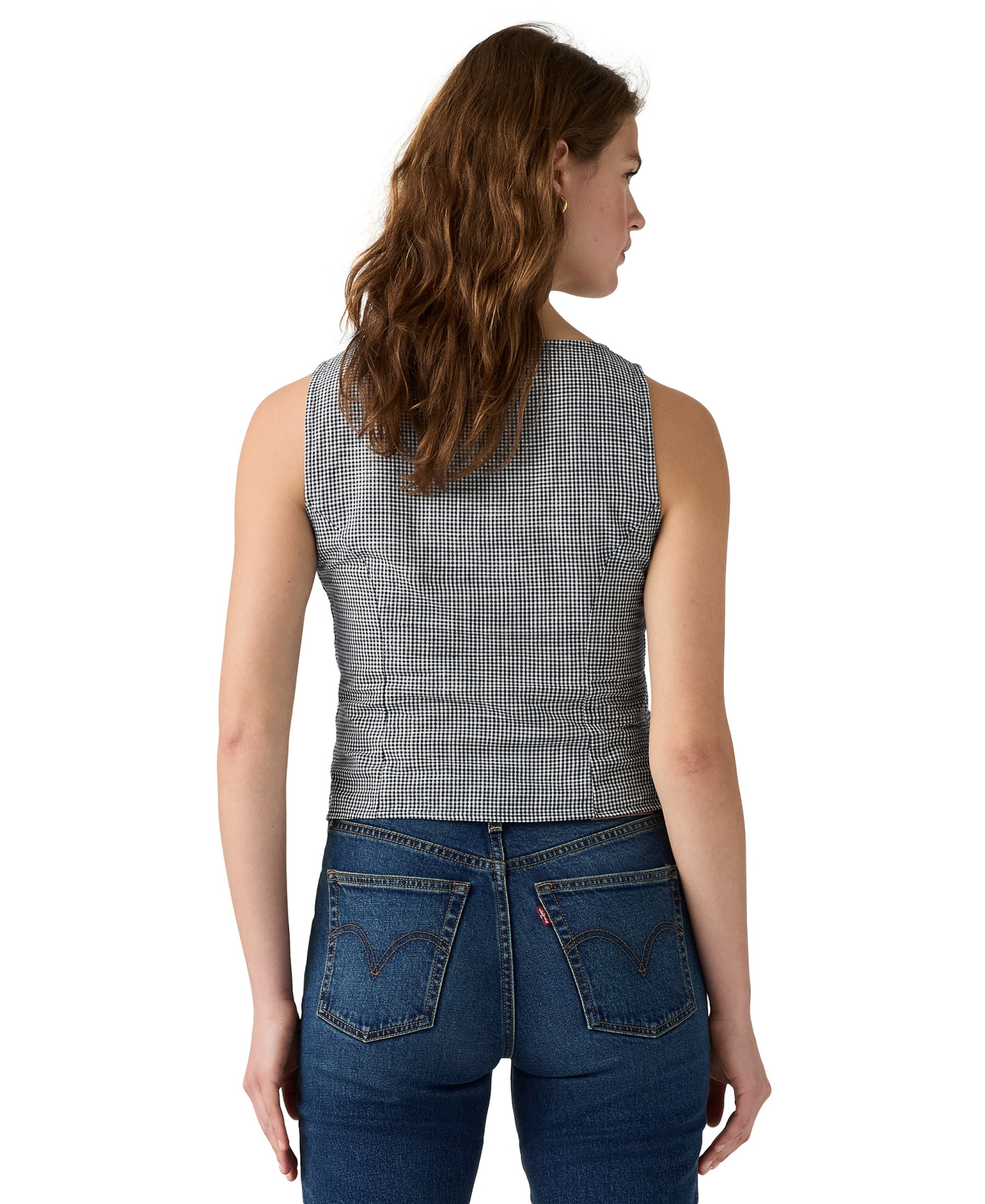 Levi's Women's Pippa Sleeveless Top - Ceicil Even Micro Check Peacoat