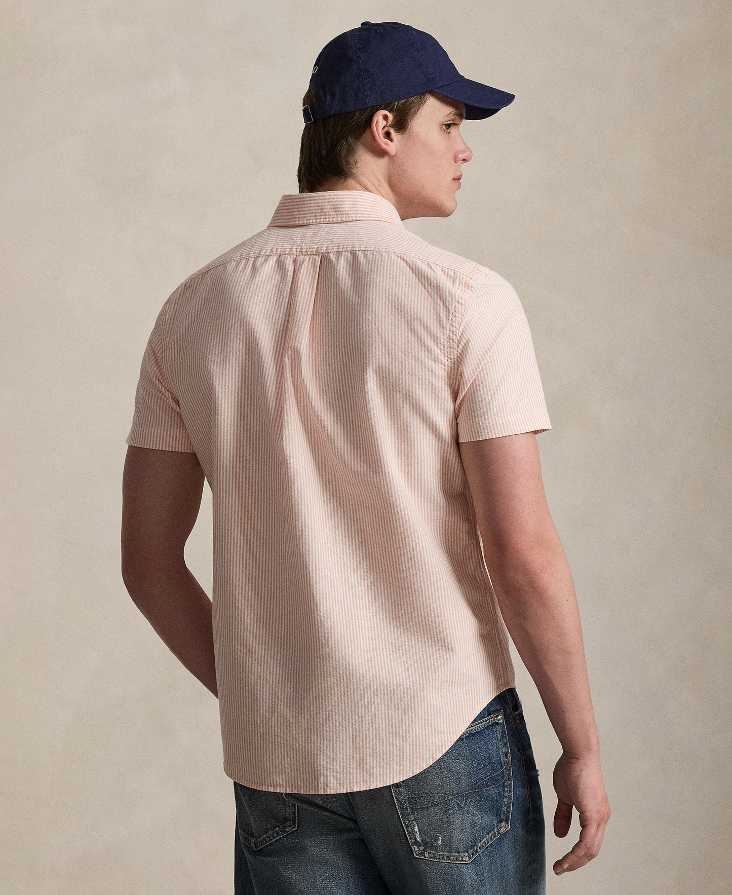Polo Ralph Lauren Men's Classic-Fit Short-Sleeve Oxford Shirt - Kona Orange/White