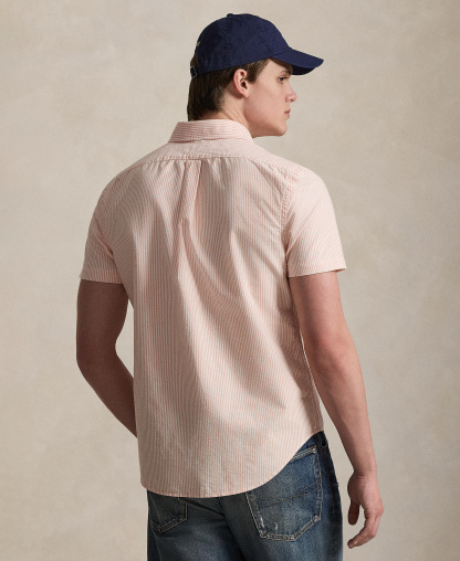 Polo Ralph Lauren Men's Classic-Fit Short-Sleeve Oxford Shirt - Kona Orange/White