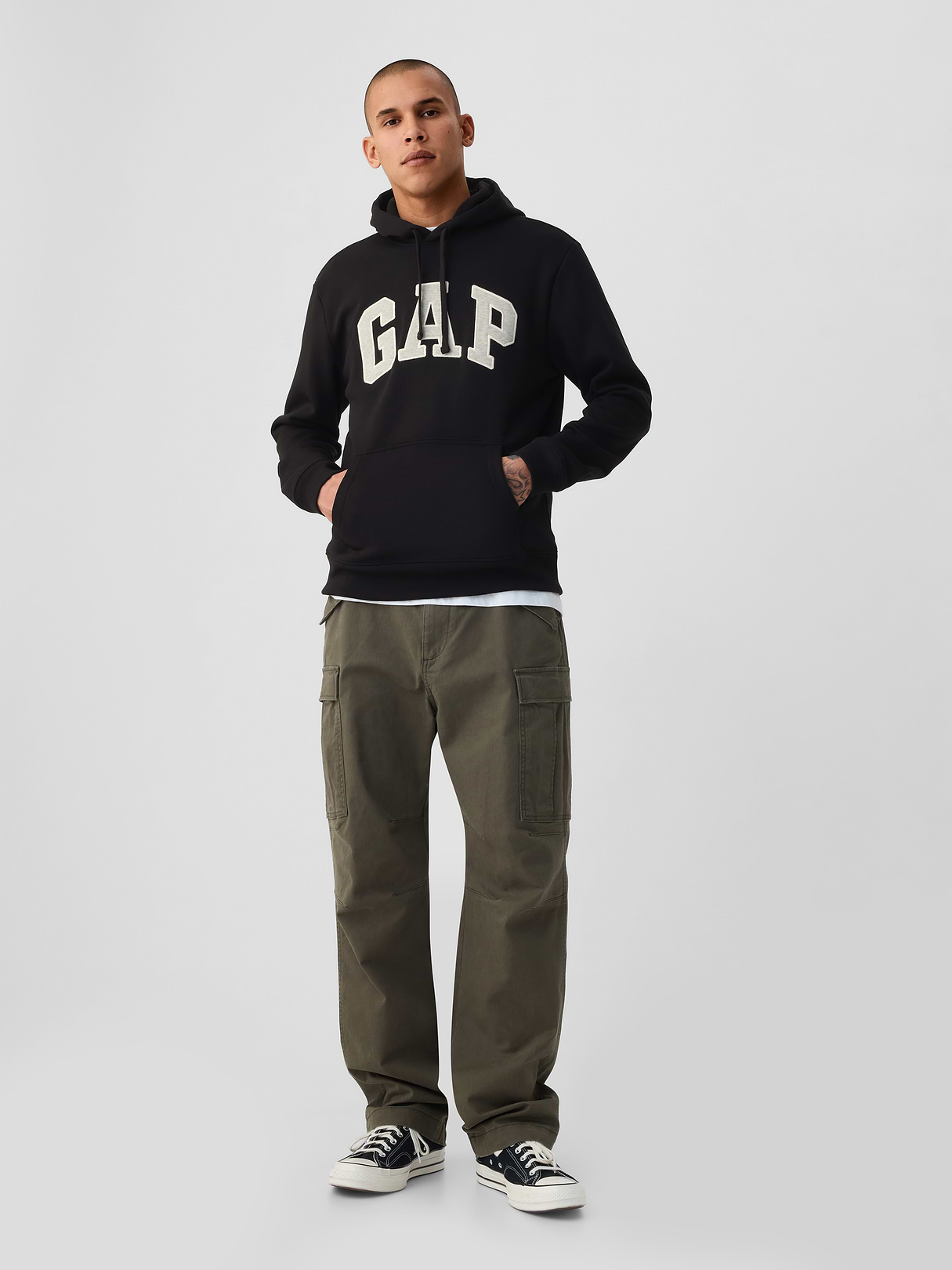 Adult VintageSoft Arch Logo Hoodie - True black