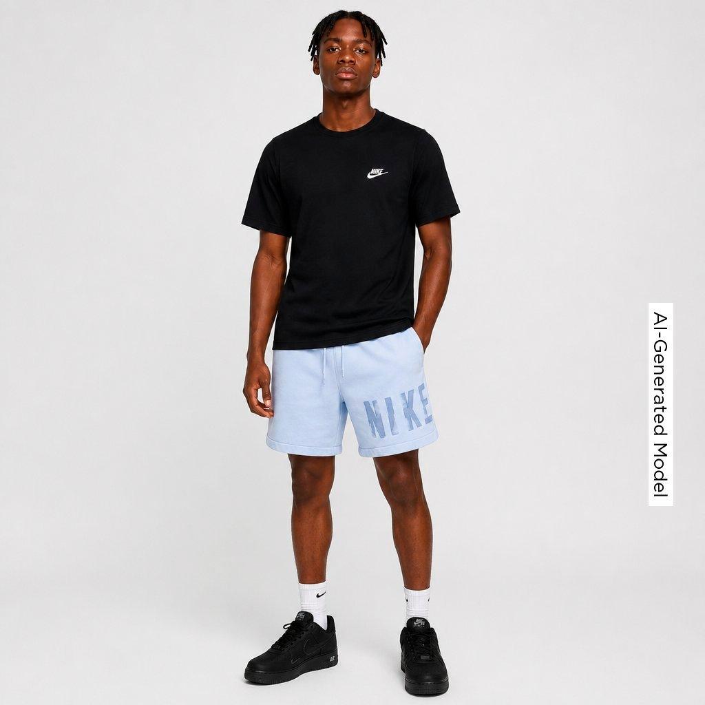 Men's Nithtke Sportswear Club Wordmark Fleece Shorts - Hydrogen Blue