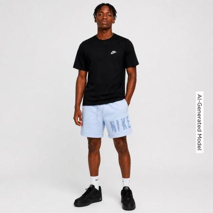 Men's Nithtke Sportswear Club Wordmark Fleece Shorts - Hydrogen Blue