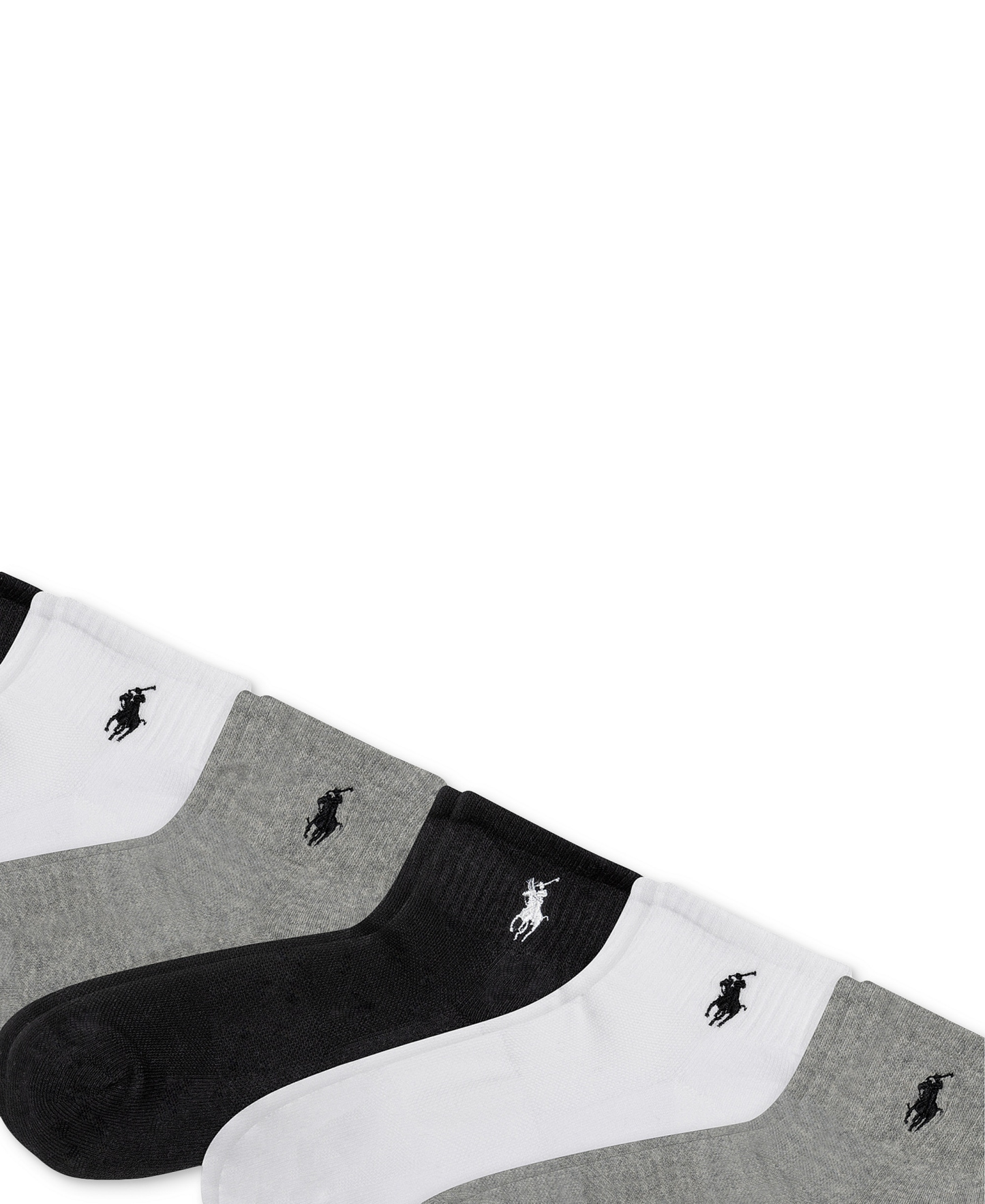 Polo Ralph Lauren Women's 6-Pk. Cushion Quarter Socks - Gray heather assortment