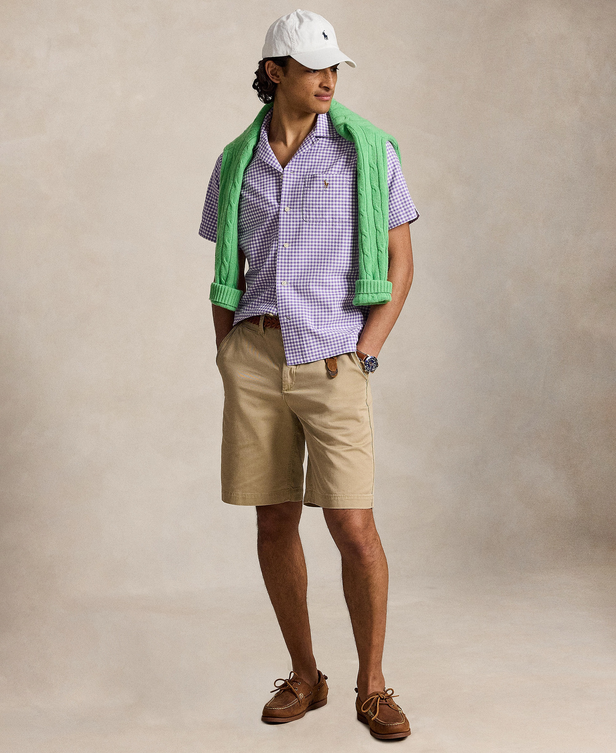 Polo Ralph Lauren Men's Classic-Fit Short-Sleeve Oxford Shirt - Thistle White