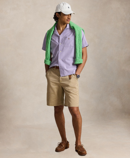 Polo Ralph Lauren Men's Classic-Fit Short-Sleeve Oxford Shirt - Thistle White
