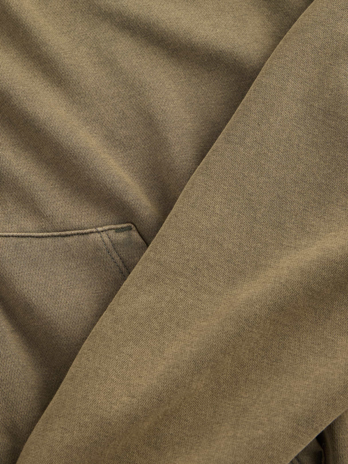 VintageSoft Wedge Zip Hoodie - Black moss green wash