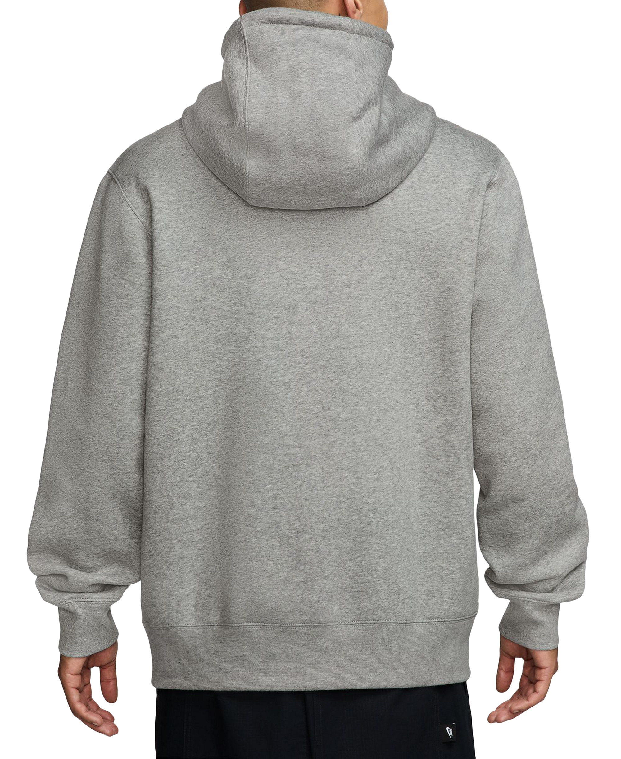 Nike Men's Club Fleece Standard-Fit Logo-Print Hoodie - Gray Heather/White