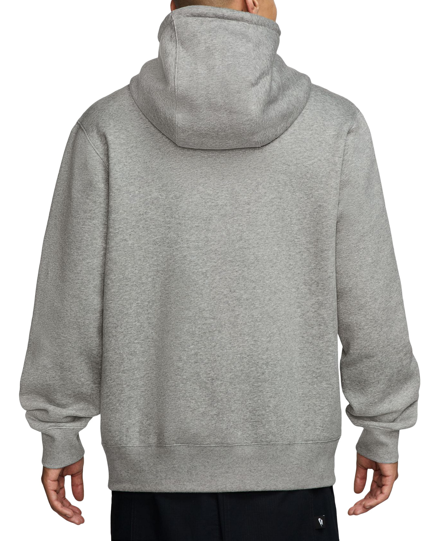 Nike Men's Club Fleece Standard-Fit Logo-Print Hoodie - Gray Heather/White