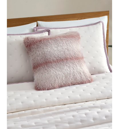 UGG® Clyde Faux Fur Pillow, 20" x 20" - Rosewood, Snow