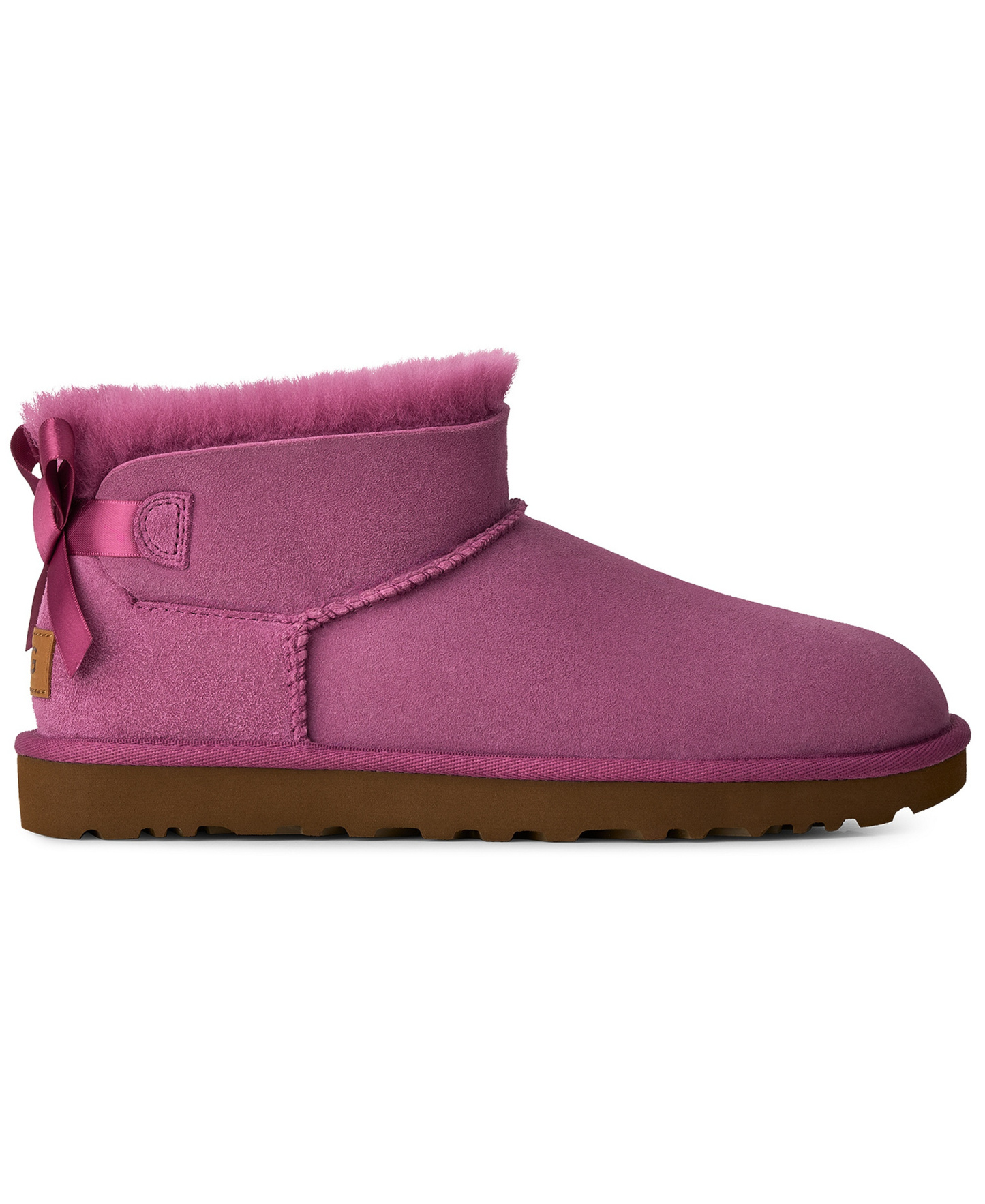 UGG® Women's Ultra Mini Bailey Bow Round Toe Booties - Dark Winterberry