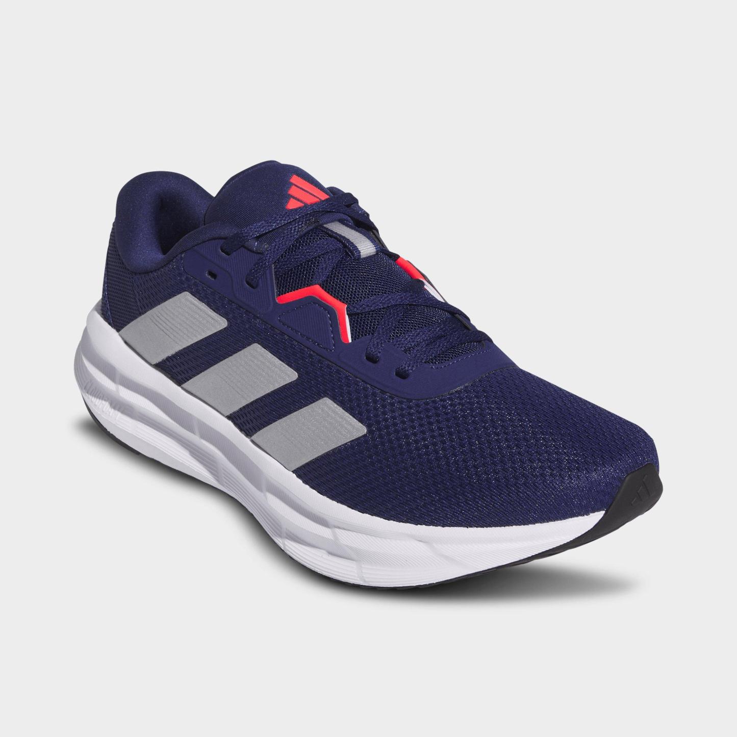 Men's adidas Galaxy 7 Running Shoes - Dark Blue/Silver Metallic/Lucid Red - Both shoes facing left