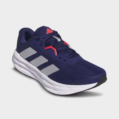 Men's adidas Galaxy 7 Running Shoes - Dark Blue/Silver Metallic/Lucid Red - Both shoes facing left