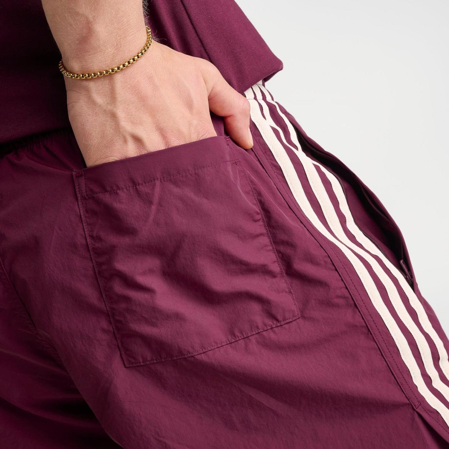 Men's adidas Originals adicolor Sprinter Shorts - Maroon/Wonder White - view 6