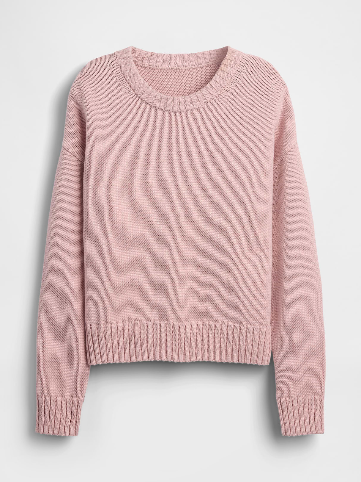 100% Cotton Oversized Crop Sweater - Primitive pink